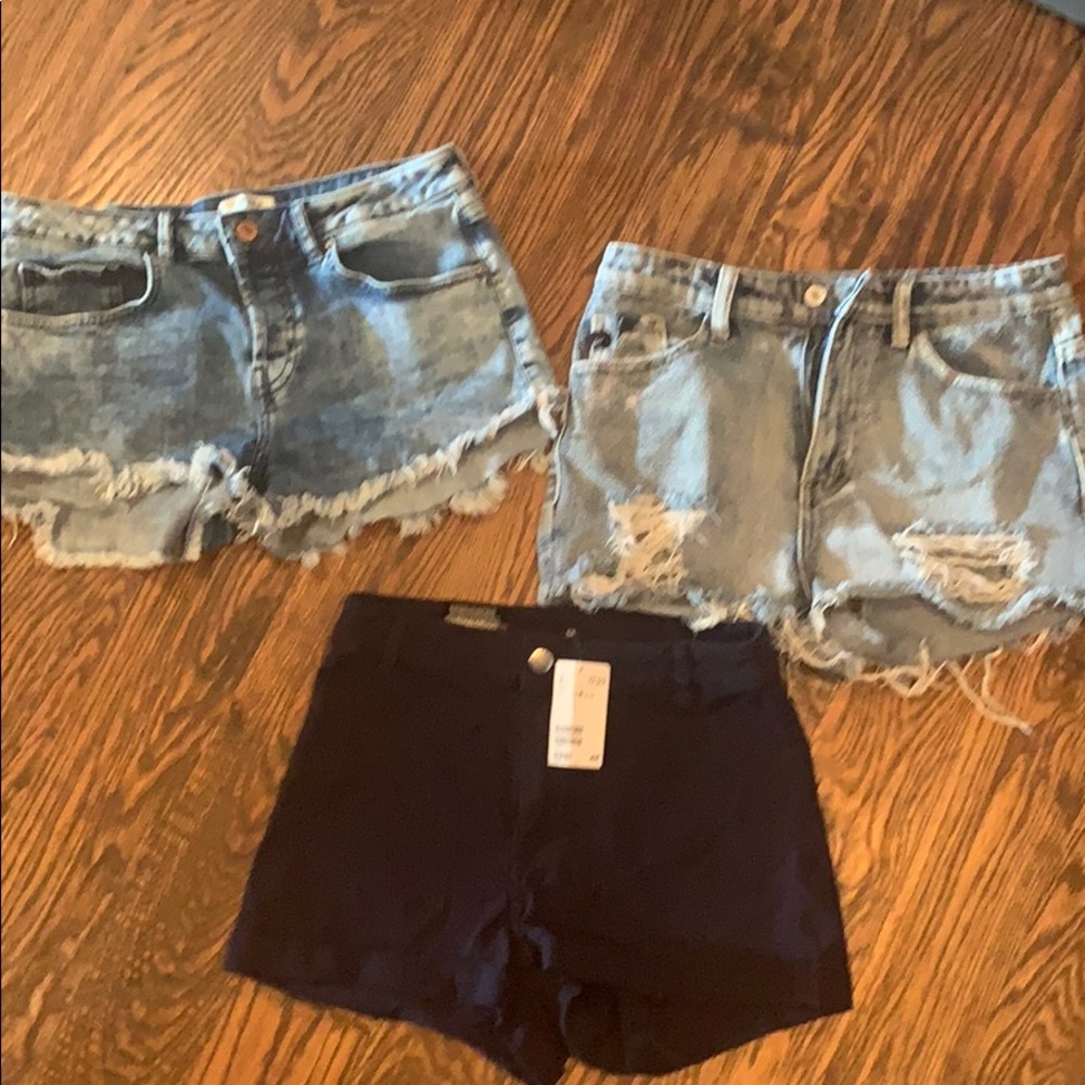 Denim distressed shorts mini haul